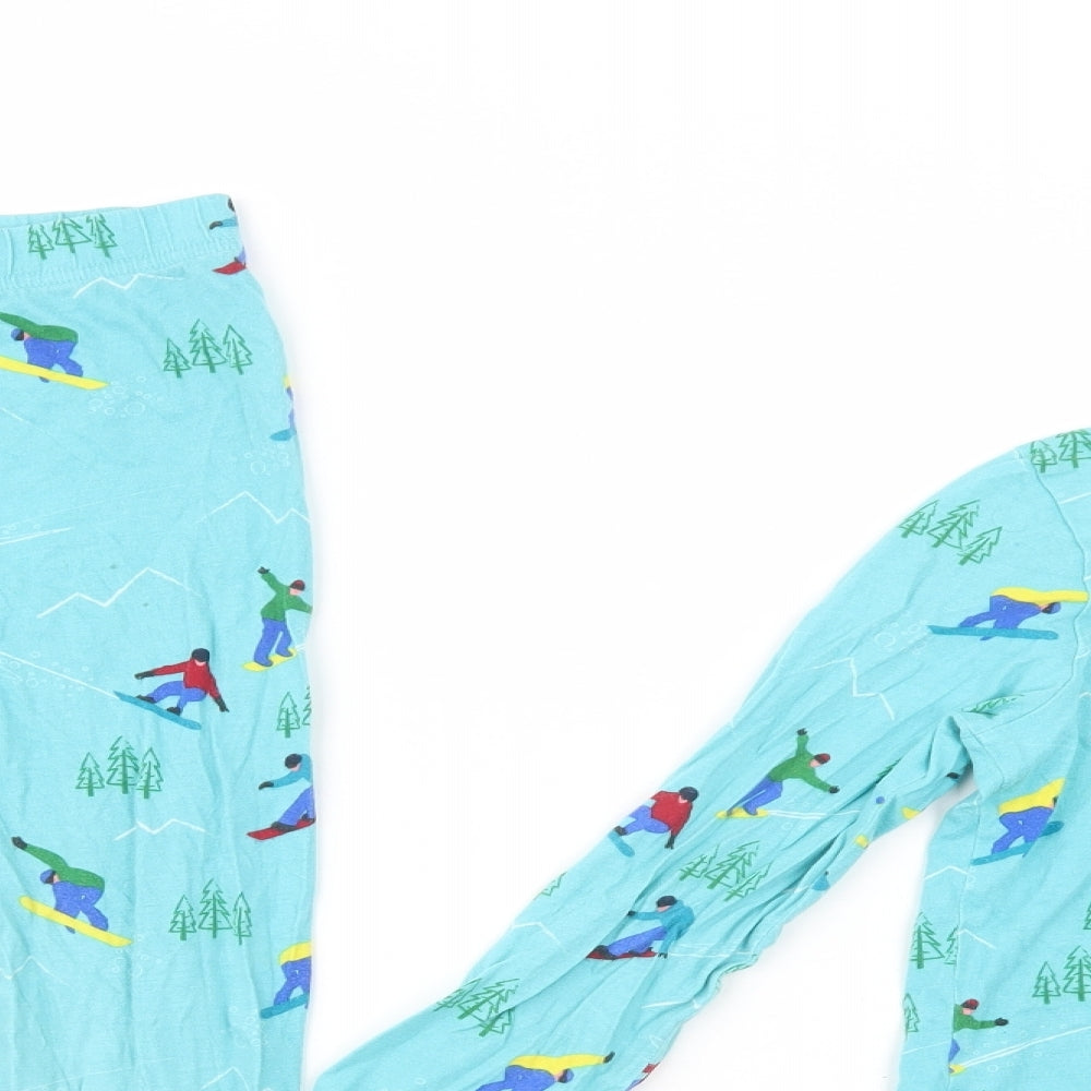 Marks and Spencer Boys Blue Geometric Cotton  Pyjama Set Size 7-8 Years  Pullover