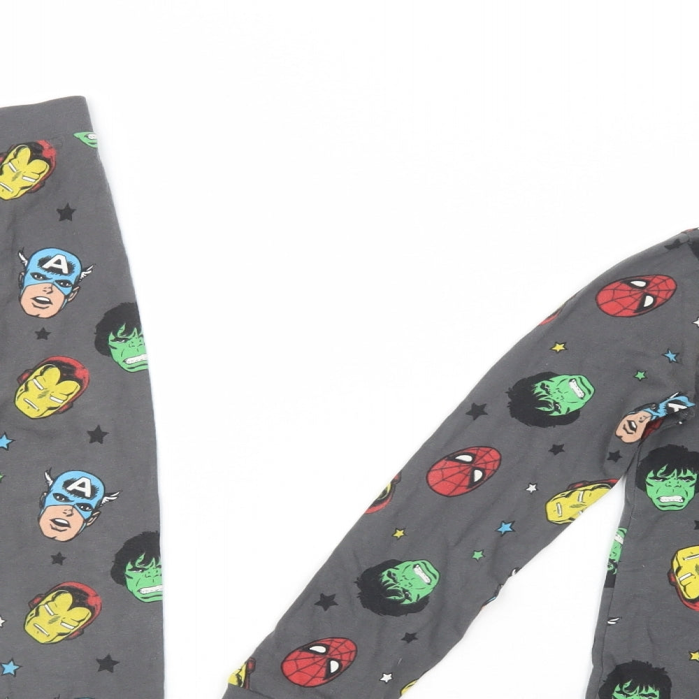 Marks and Spencer Boys Grey Geometric Cotton  Pyjama Set Size 8-9 Years  Pullover - Avengers