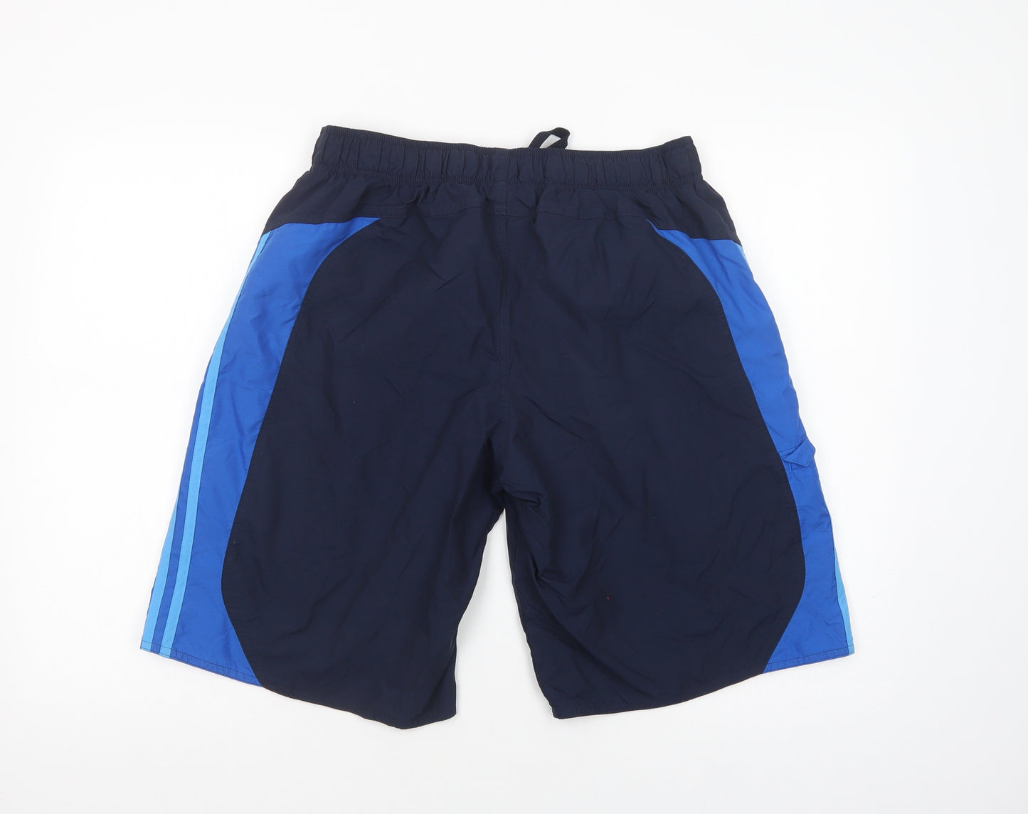 adidas Mens Blue  Polyester Bermuda Shorts Size L L11 in Regular Drawstring