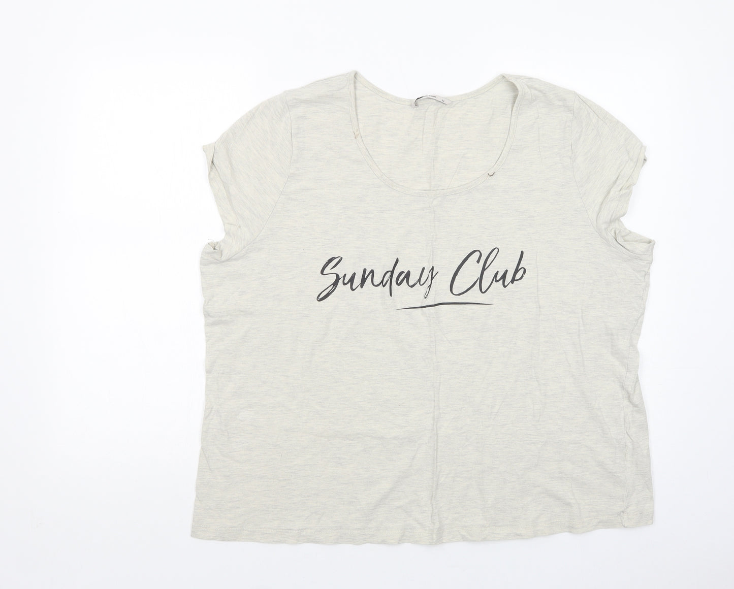 TU Womens Grey  Cotton Basic T-Shirt Size 22 Scoop Neck