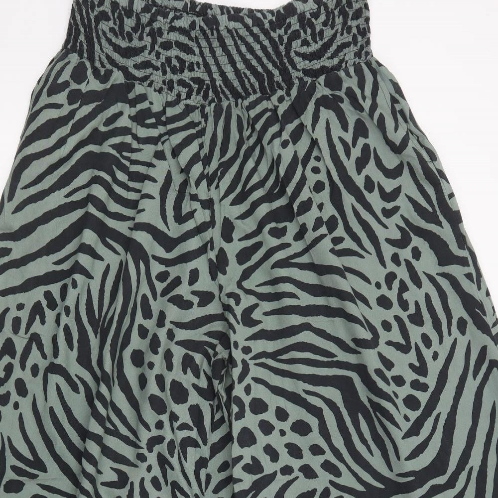 Love Yours Womens Green Animal Print Viscose Trousers  Size 18 L28 in Regular