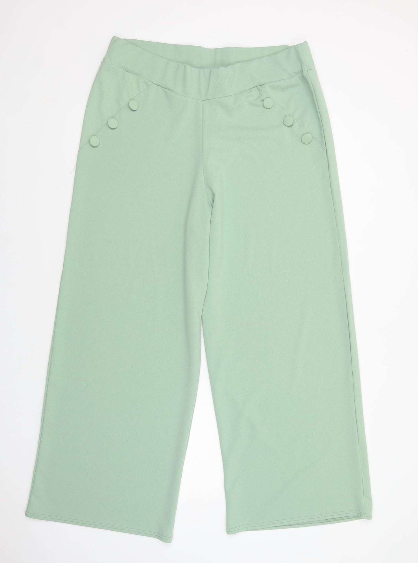 Love Yours Womens Green  Polyester Trousers  Size 16 L30 in Regular
