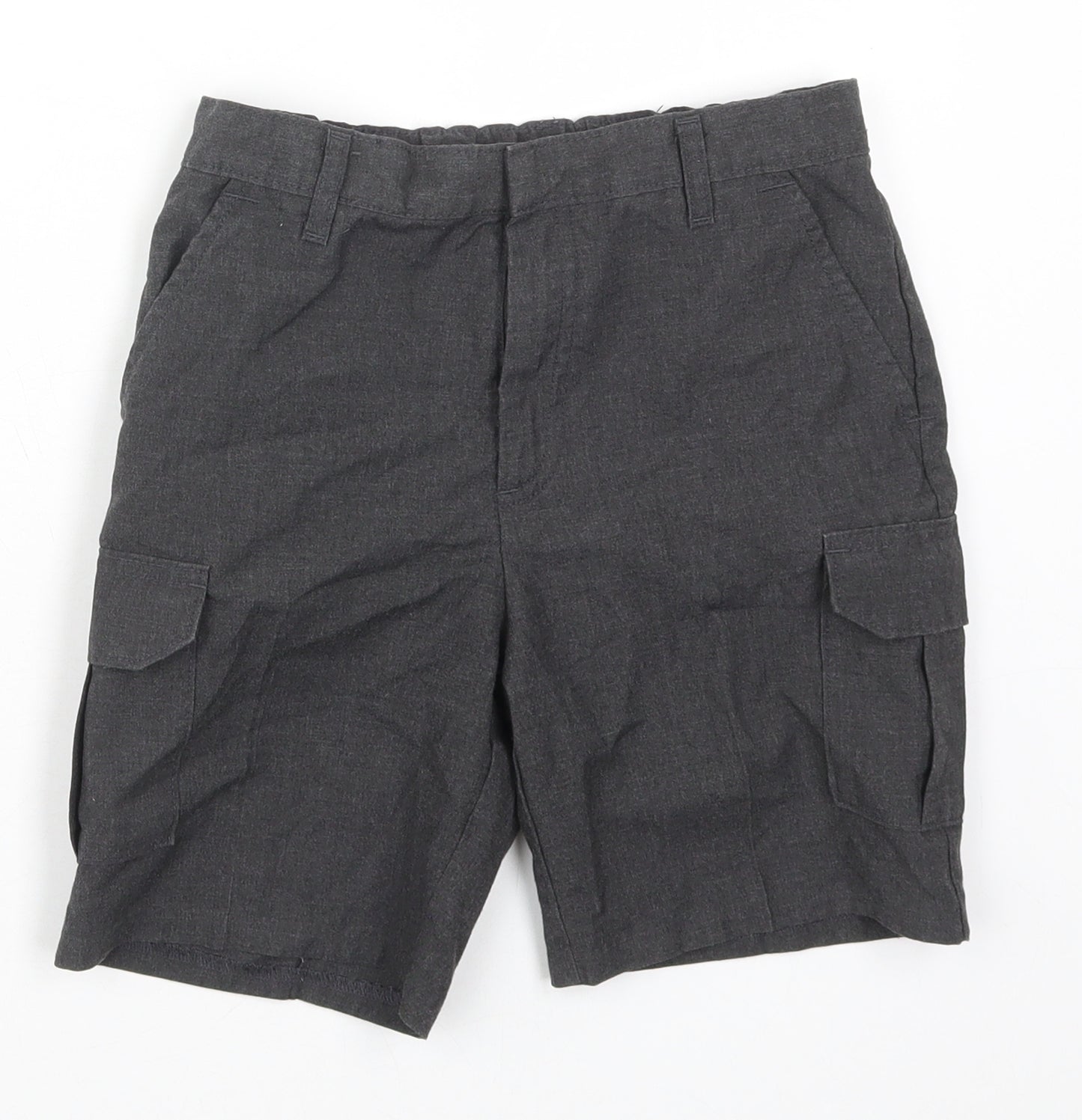 TU Boys Grey  Polyester Bermuda Shorts Size 9 Years  Regular Hook & Eye