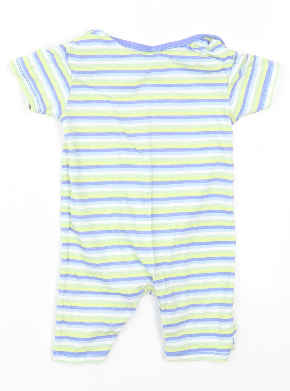 Cherokee Boys Green Striped Cotton Romper One-Piece Size 9-12 Months  Button - Sweet Pea