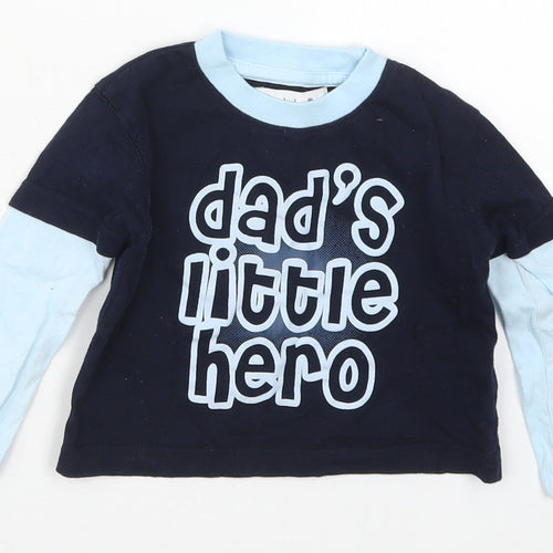 Early Days Boys Blue  Cotton Basic T-Shirt Size 6-9 Months Crew Neck Pullover - Dad's Little Hero
