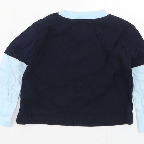 Early Days Boys Blue  Cotton Basic T-Shirt Size 6-9 Months Crew Neck Pullover - Dad's Little Hero