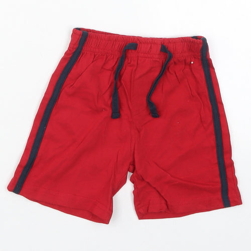 TU Boys Red  Cotton Sweatpants Trousers Size 9-12 Months  Drawstring - Sweat Shorts