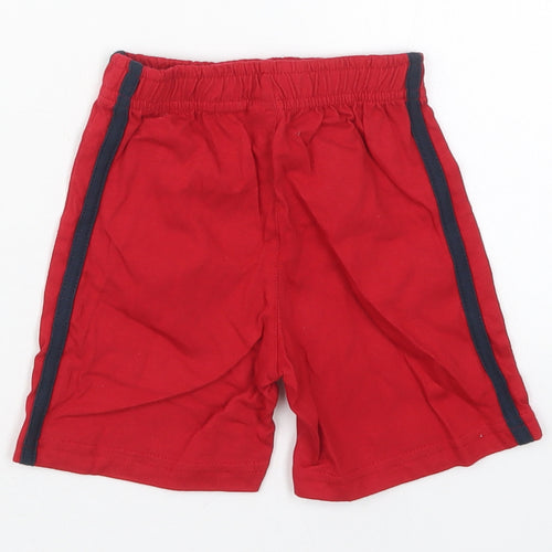 TU Boys Red  Cotton Sweatpants Trousers Size 9-12 Months  Drawstring - Sweat Shorts