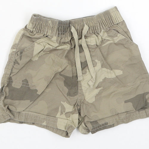 Cherokee Boys Green Camouflage Cotton Cargo Trousers Size 9-12 Months  Drawstring - Shors
