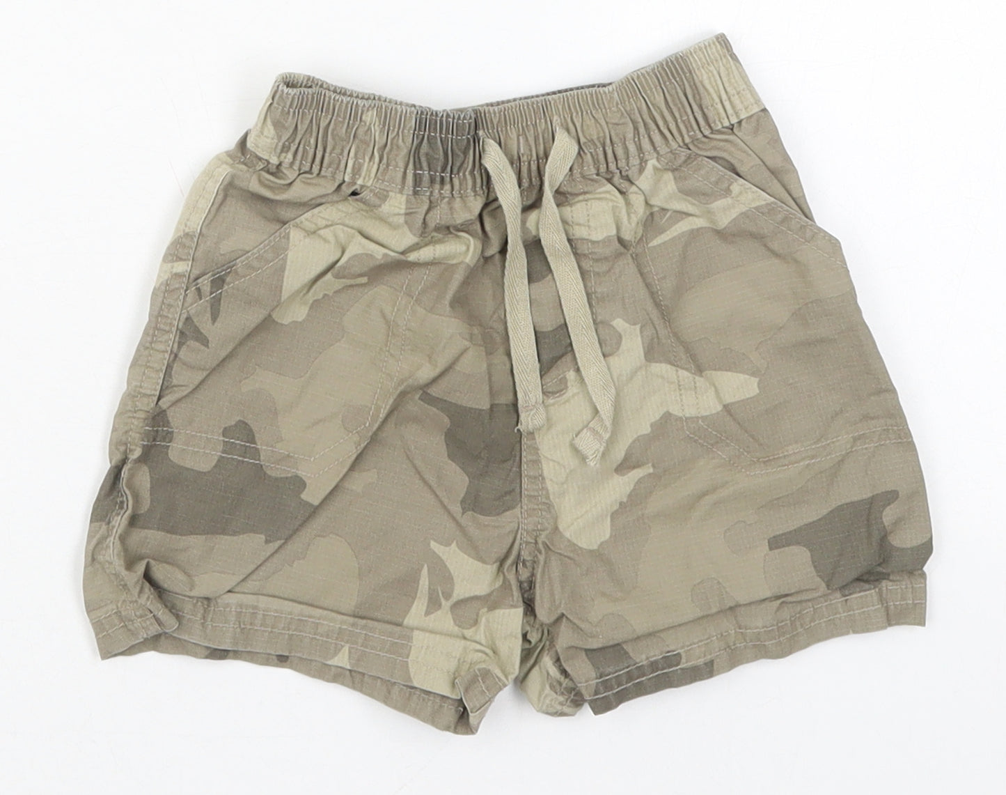 Cherokee Boys Green Camouflage Cotton Cargo Trousers Size 9-12 Months  Drawstring - Shors