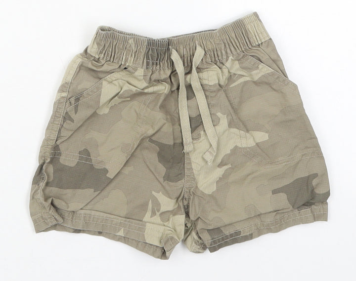Cherokee Boys Green Camouflage Cotton Cargo Trousers Size 9-12 Months  Drawstring - Shors