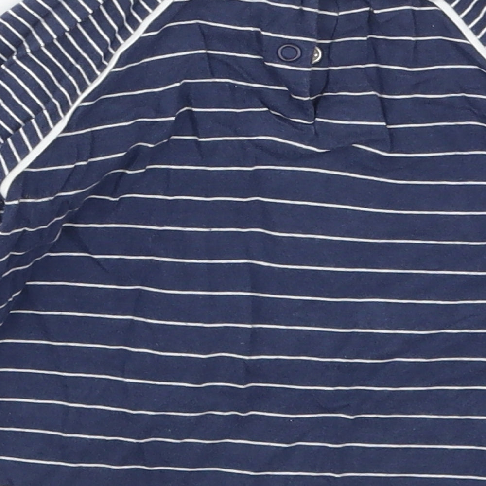 George Boys Blue Striped Cotton Basic T-Shirt Size 9-12 Months Crew Neck Pullover - I Drive My Mum Round The Bend
