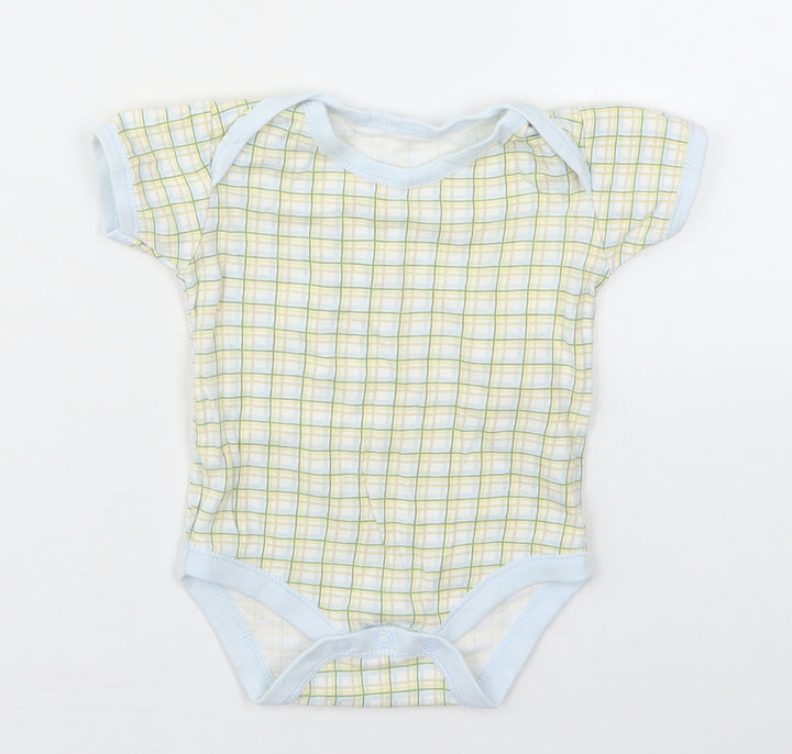 Early Days Baby Yellow Check Cotton Babygrow One-Piece Size 6-9 Months  Button