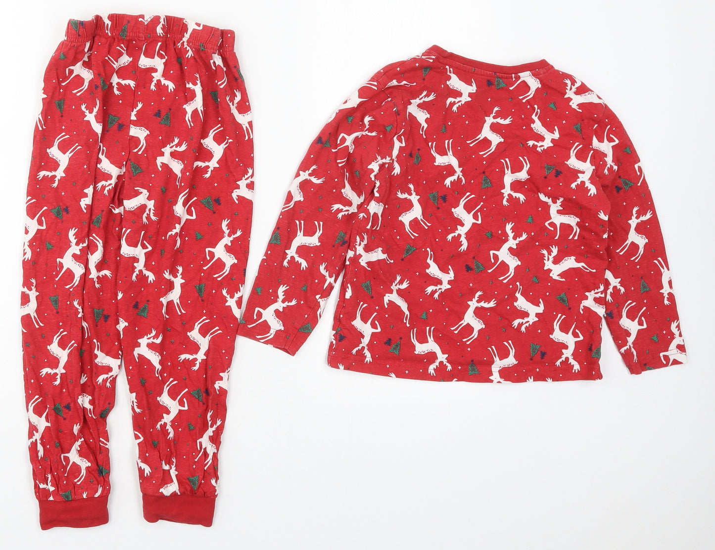 Primark Boys Red Solid Cotton  One Piece Size 5-6 Years  Pullover - Christmas Prints