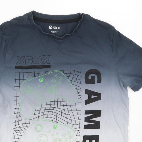 Tesco Boys Green  Cotton Basic T-Shirt Size 9-10 Years Crew Neck Pullover - Xbox Gaming