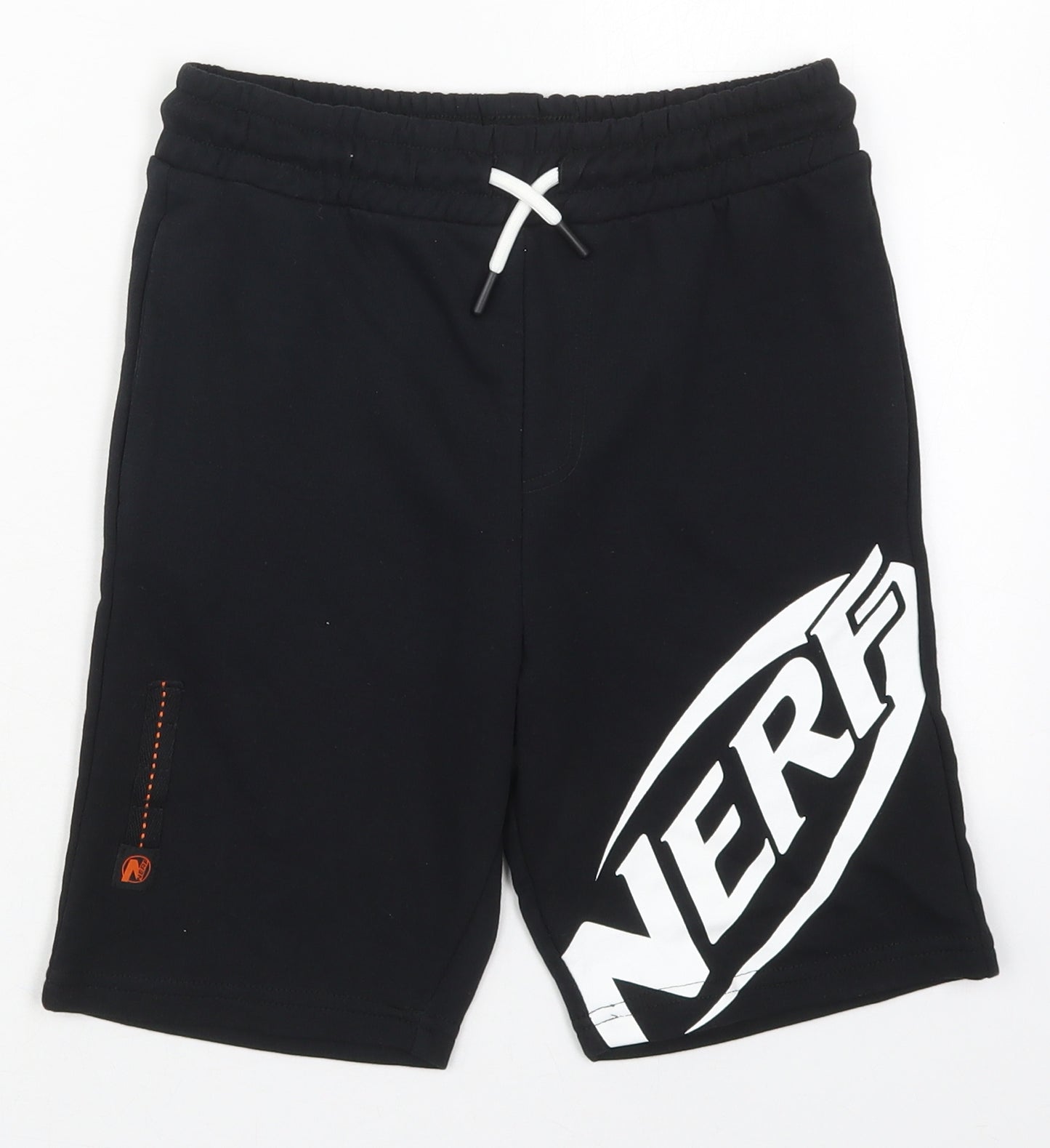 Tesco Boys Black  Cotton Sweat Shorts Size 9-10 Years  Regular Drawstring - Nerf
