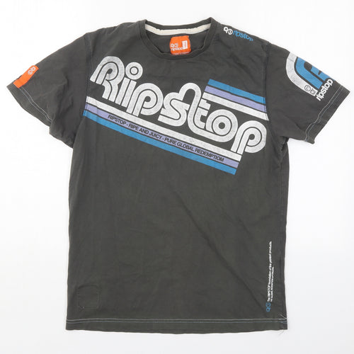 Ripstop Mens Grey  Cotton  T-Shirt Size M Crew Neck