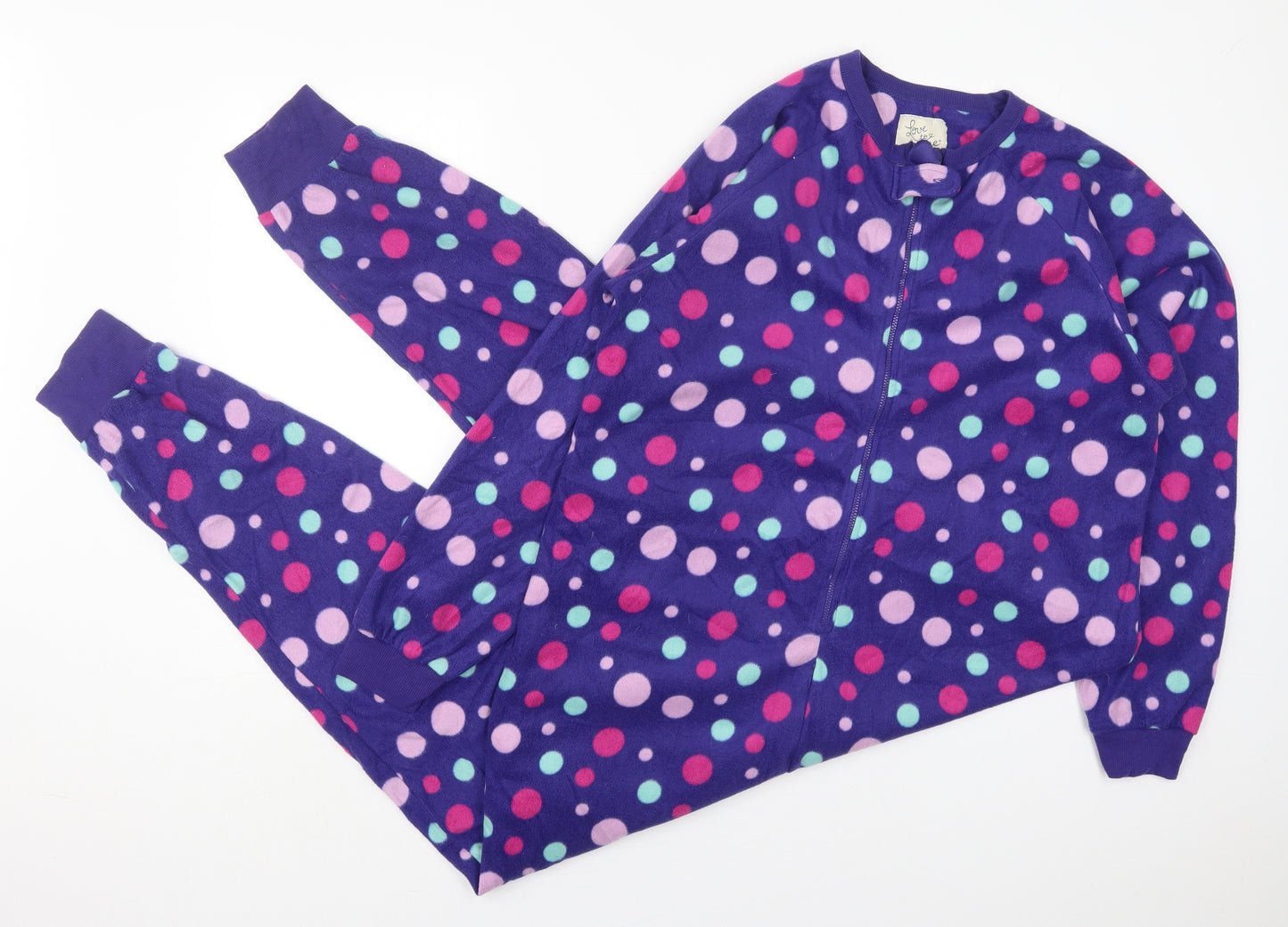 Primark Womens Purple Polka Dot Polyester Cami One Piece Size 14  Zip