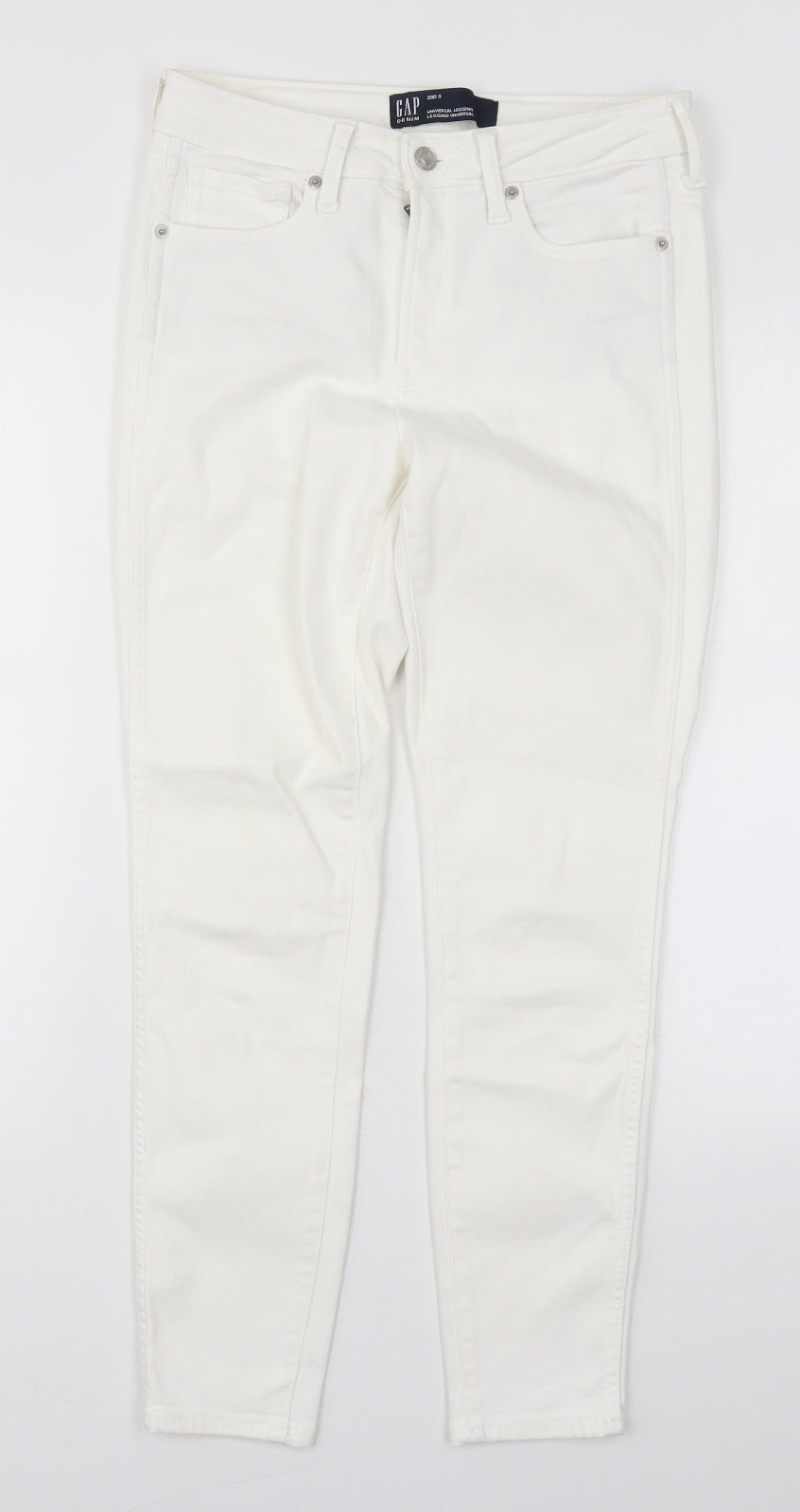 Gap Womens White  Cotton Skinny Jeans Size S L27 in Regular Button