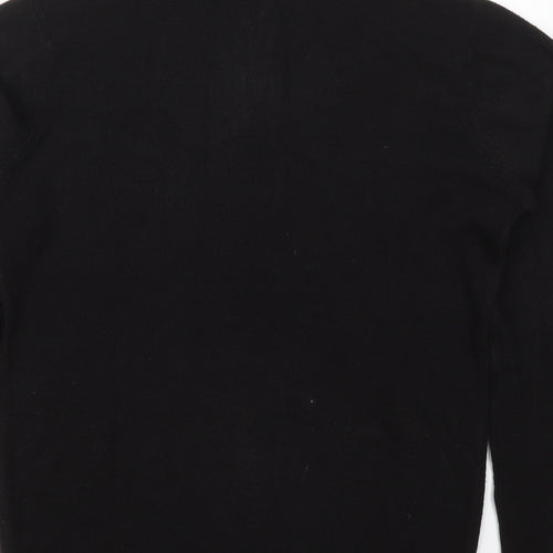 Cedar Wood State Mens Black High Neck  Acrylic Pullover Jumper Size S