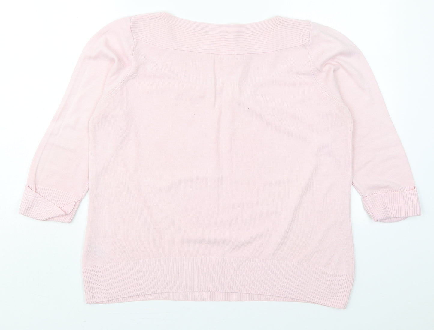 Marks and Spencer Womens Pink Round Neck  Acrylic Pullover Jumper Size 16