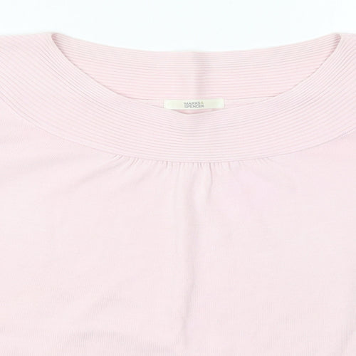 Marks and Spencer Womens Pink Round Neck  Acrylic Pullover Jumper Size 16