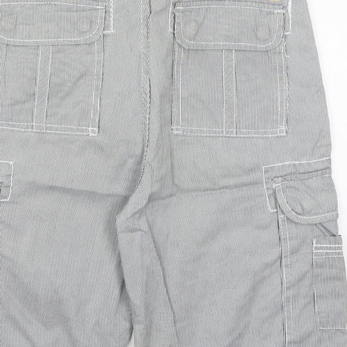 Tokyo Laundry Mens Grey Striped Cotton Bermuda Shorts Size 30 L11 in Regular Button