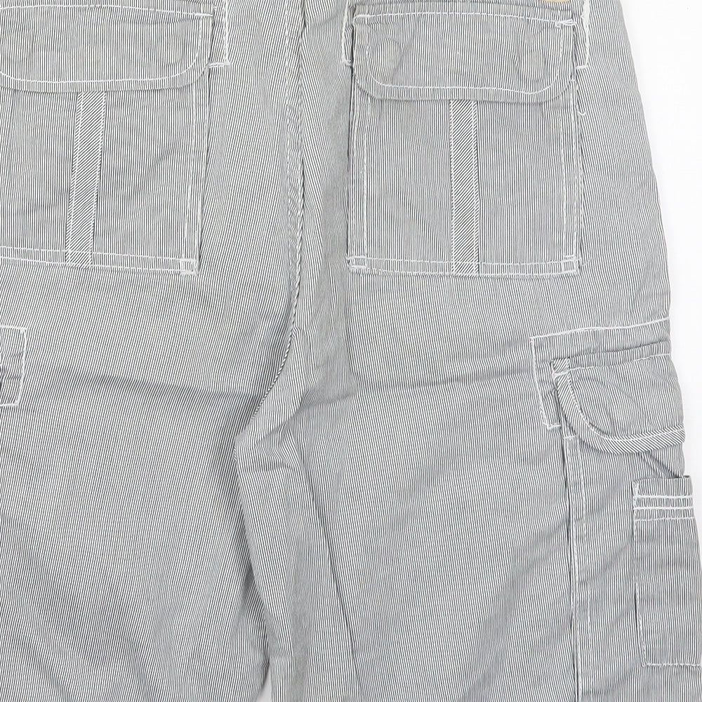 Tokyo Laundry Mens Grey Striped Cotton Bermuda Shorts Size 30 L11 in Regular Button