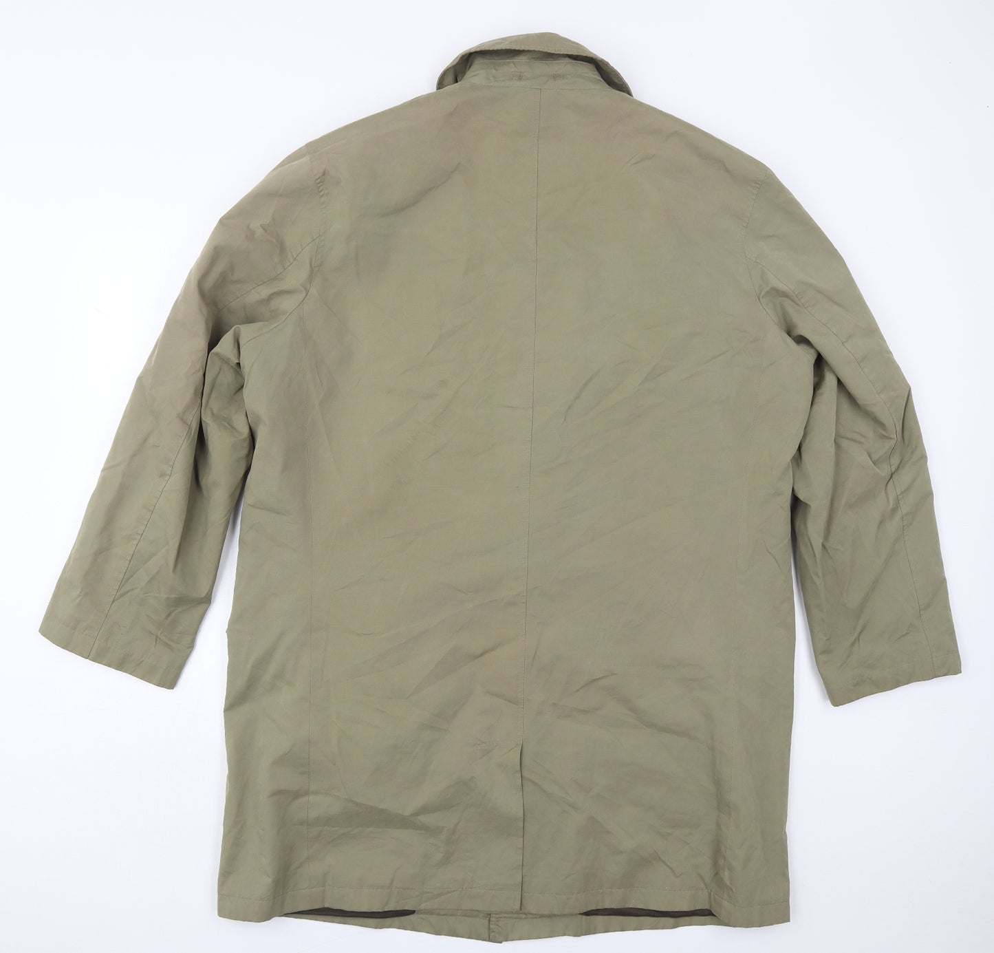 Marks and Spencer Mens Green   Overcoat Coat Size L  Button