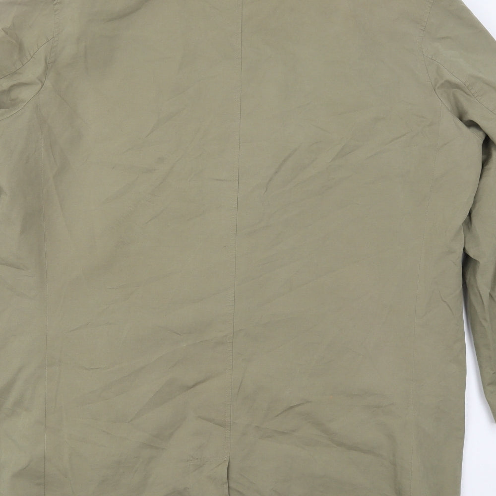 Marks and Spencer Mens Green   Overcoat Coat Size L  Button