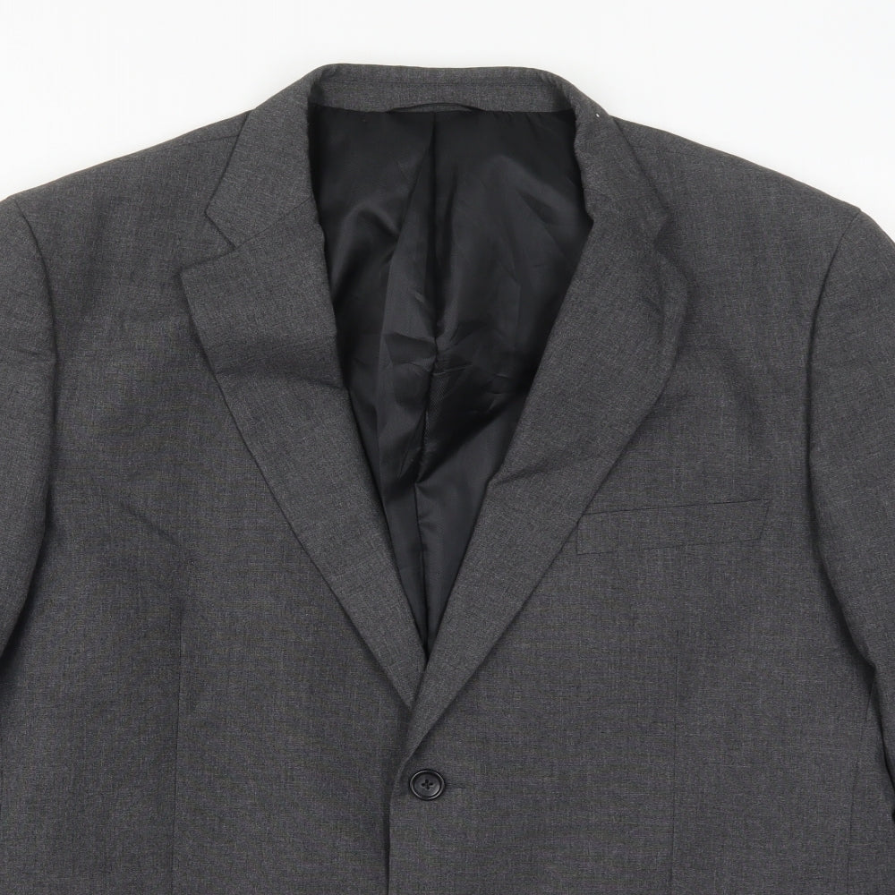 Marks and Spencer Mens Grey  Polyester Jacket Suit Jacket Size 46