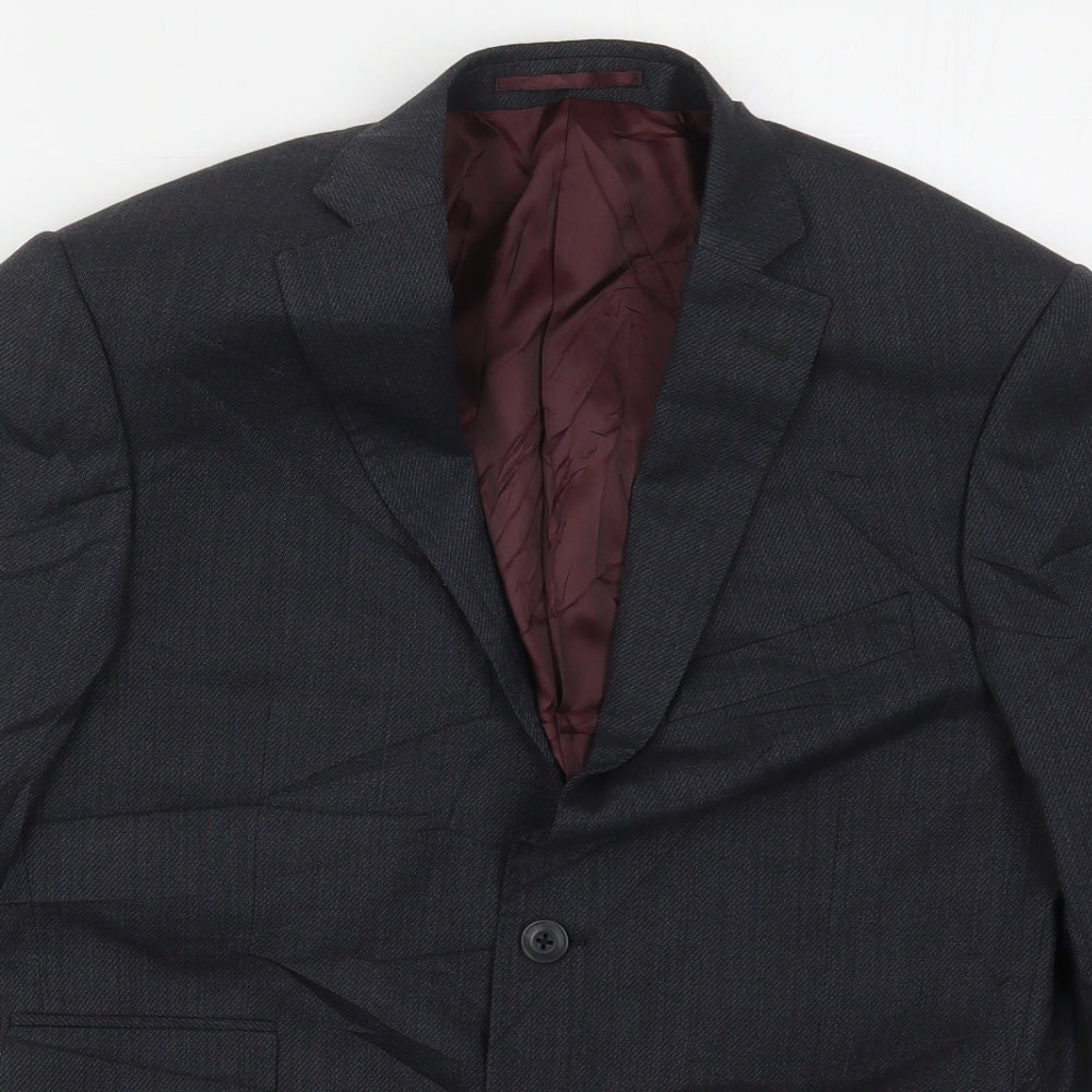 Marks and Spencer Mens Grey  Wool Jacket Suit Jacket Size 38