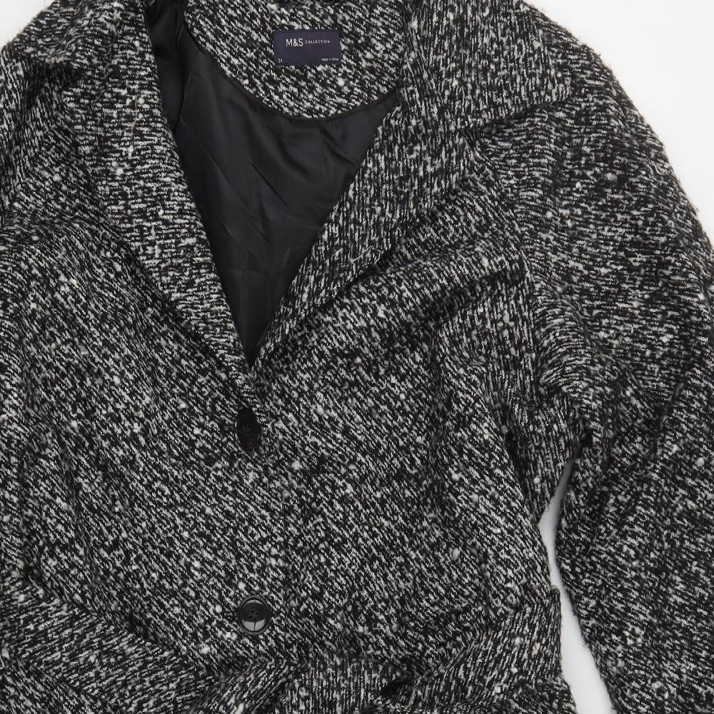 Marks and Spencer Womens Grey   Overcoat Coat Size 24  Button