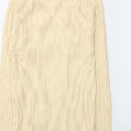 Cherry Koko Womens Beige  Elastane Jersey Blouse Size M High Neck