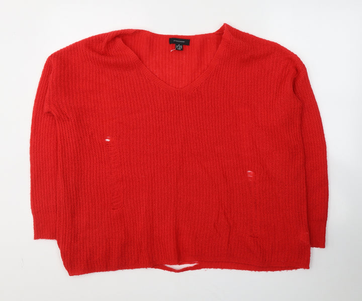 Atmosphere Womens Red Round Neck  Acrylic Pullover Jumper Size 10