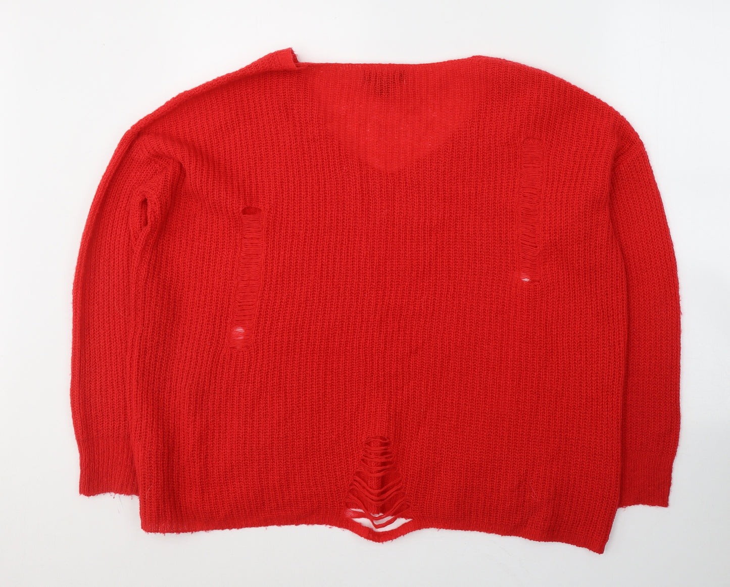 Atmosphere Womens Red Round Neck  Acrylic Pullover Jumper Size 10