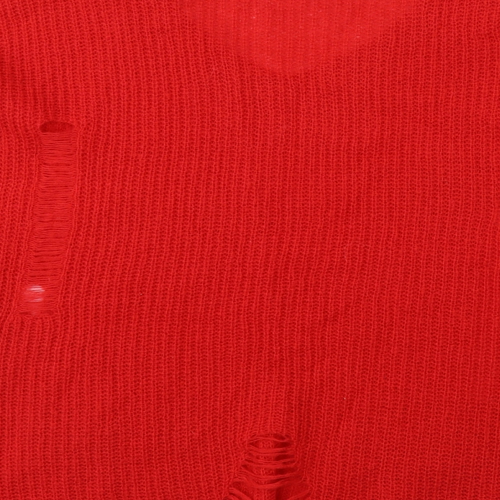 Atmosphere Womens Red Round Neck  Acrylic Pullover Jumper Size 10