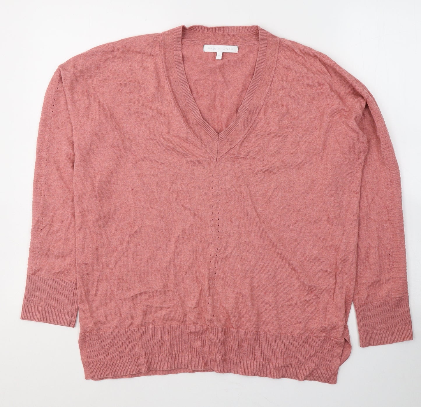 NEXT Womens Pink  Cotton Jersey T-Shirt Size 16 V-Neck