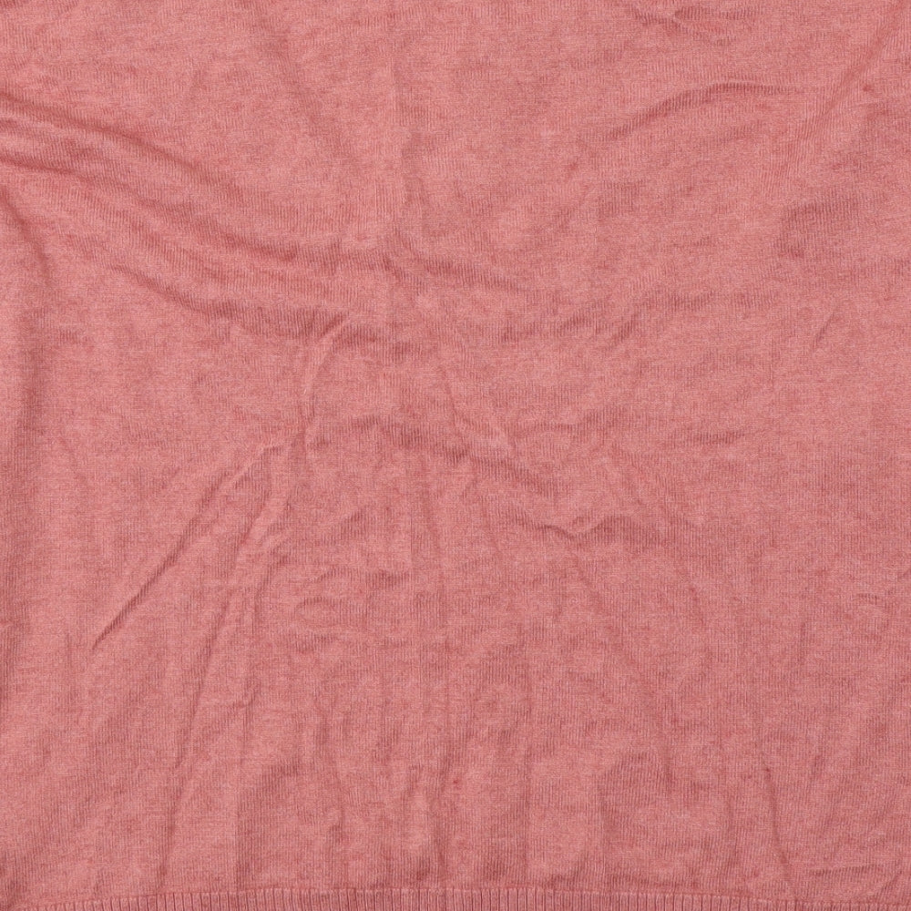 NEXT Womens Pink  Cotton Jersey T-Shirt Size 16 V-Neck