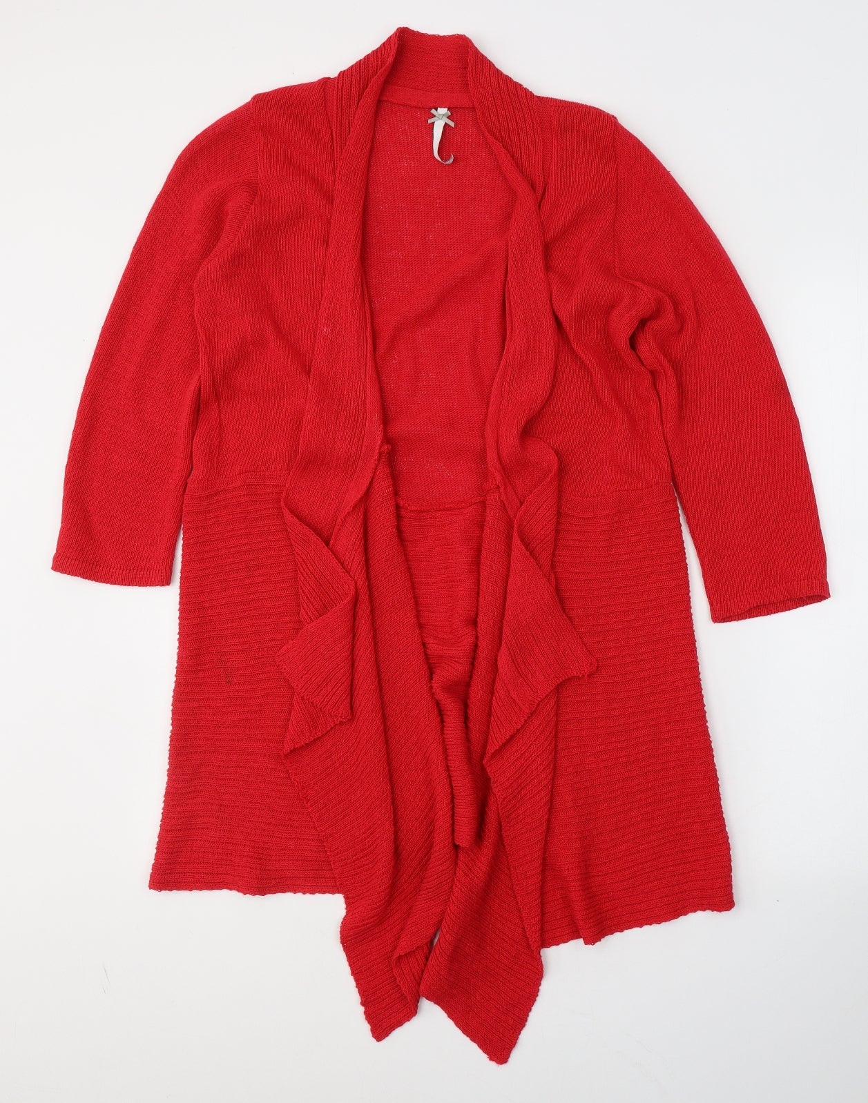Note Womens Red V-Neck  Cotton Cardigan Jumper Size 12