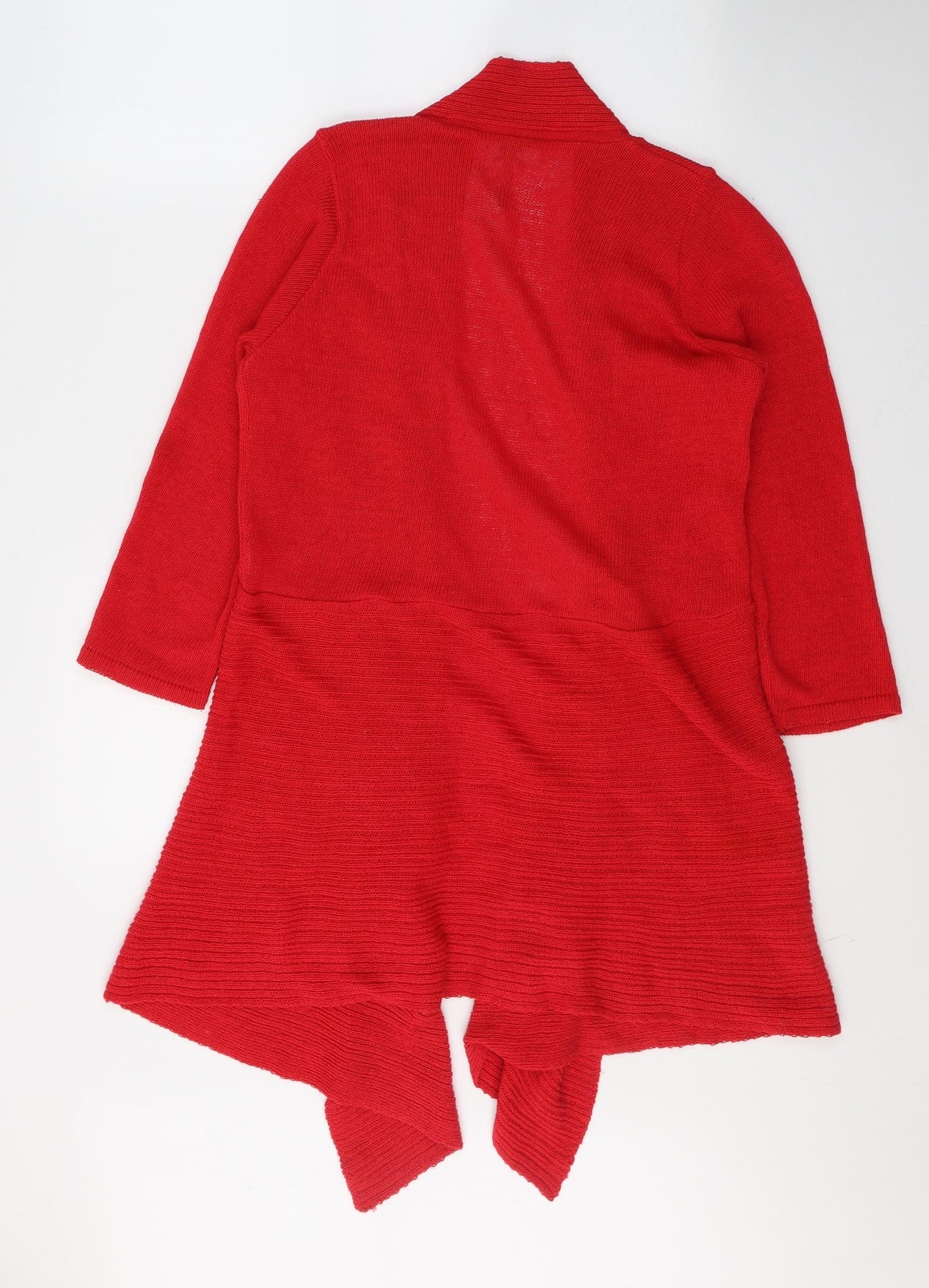 Note Womens Red V-Neck  Cotton Cardigan Jumper Size 12