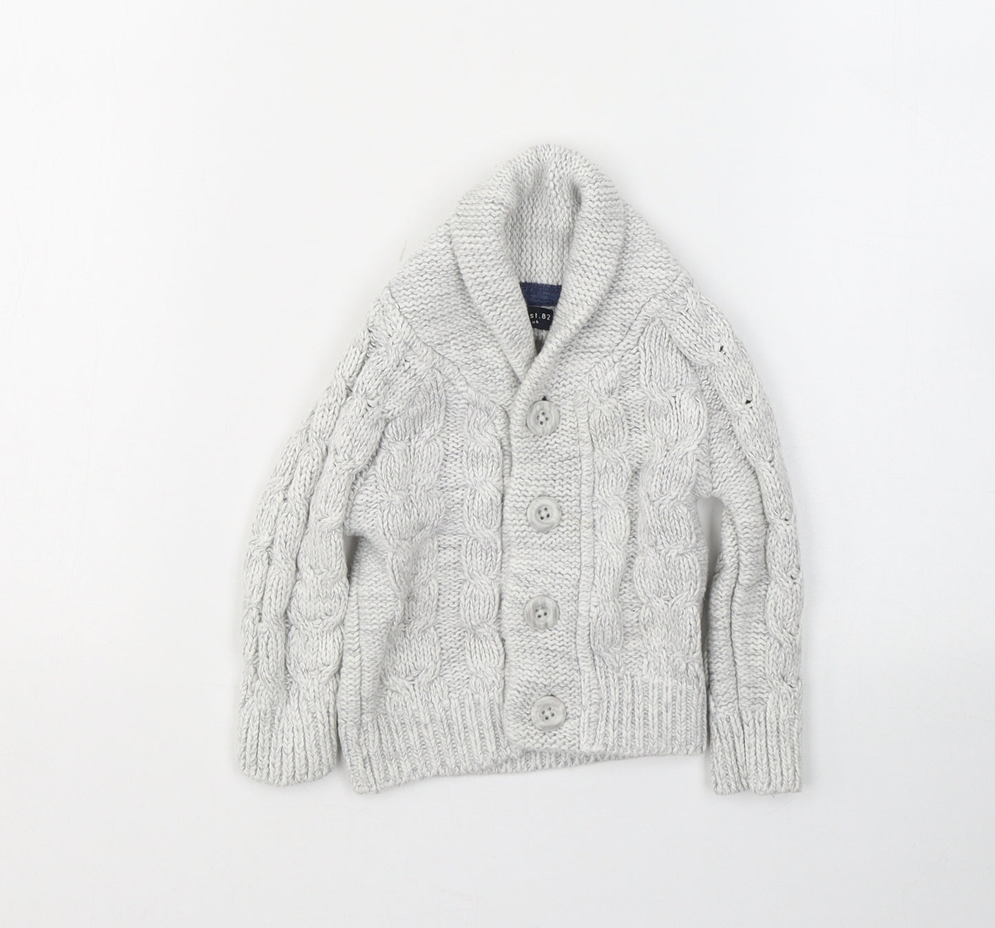 NEXT Boys Grey  Cotton Cardigan Jumper Size 3-6 Months  Button