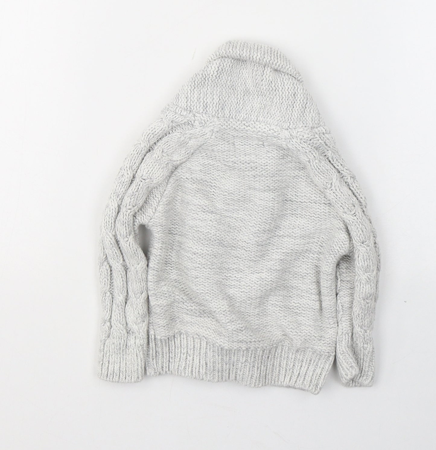 NEXT Boys Grey  Cotton Cardigan Jumper Size 3-6 Months  Button