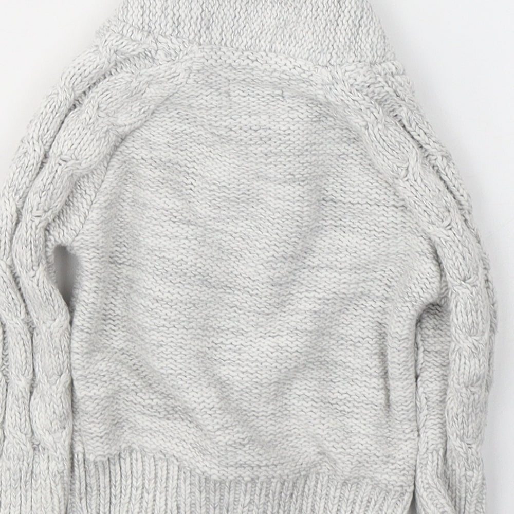 NEXT Boys Grey  Cotton Cardigan Jumper Size 3-6 Months  Button