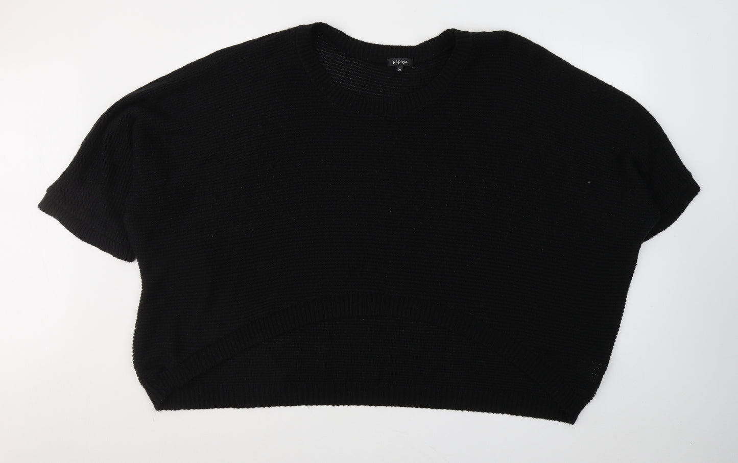 Papaya Womens Black  Acrylic Basic T-Shirt Size 20 Round Neck