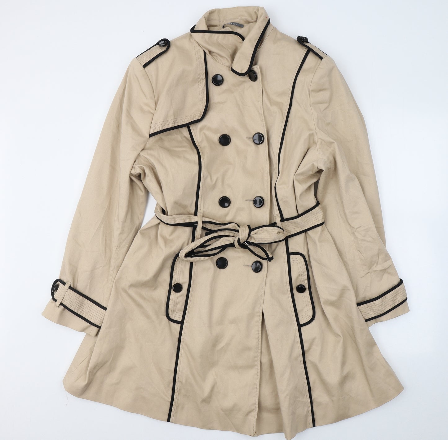 South Womens Beige   Trench Coat Coat Size 22  Button