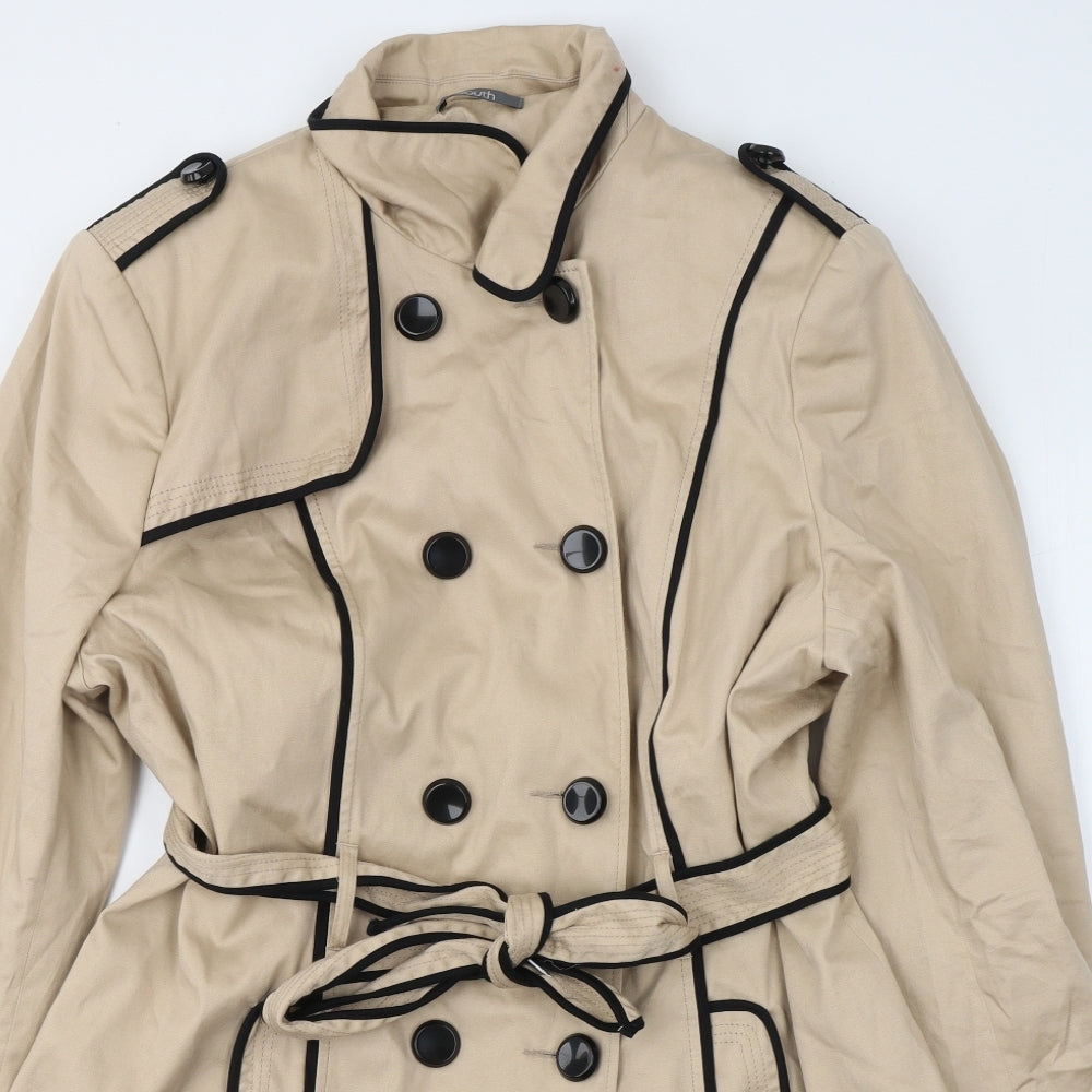 South Womens Beige   Trench Coat Coat Size 22  Button