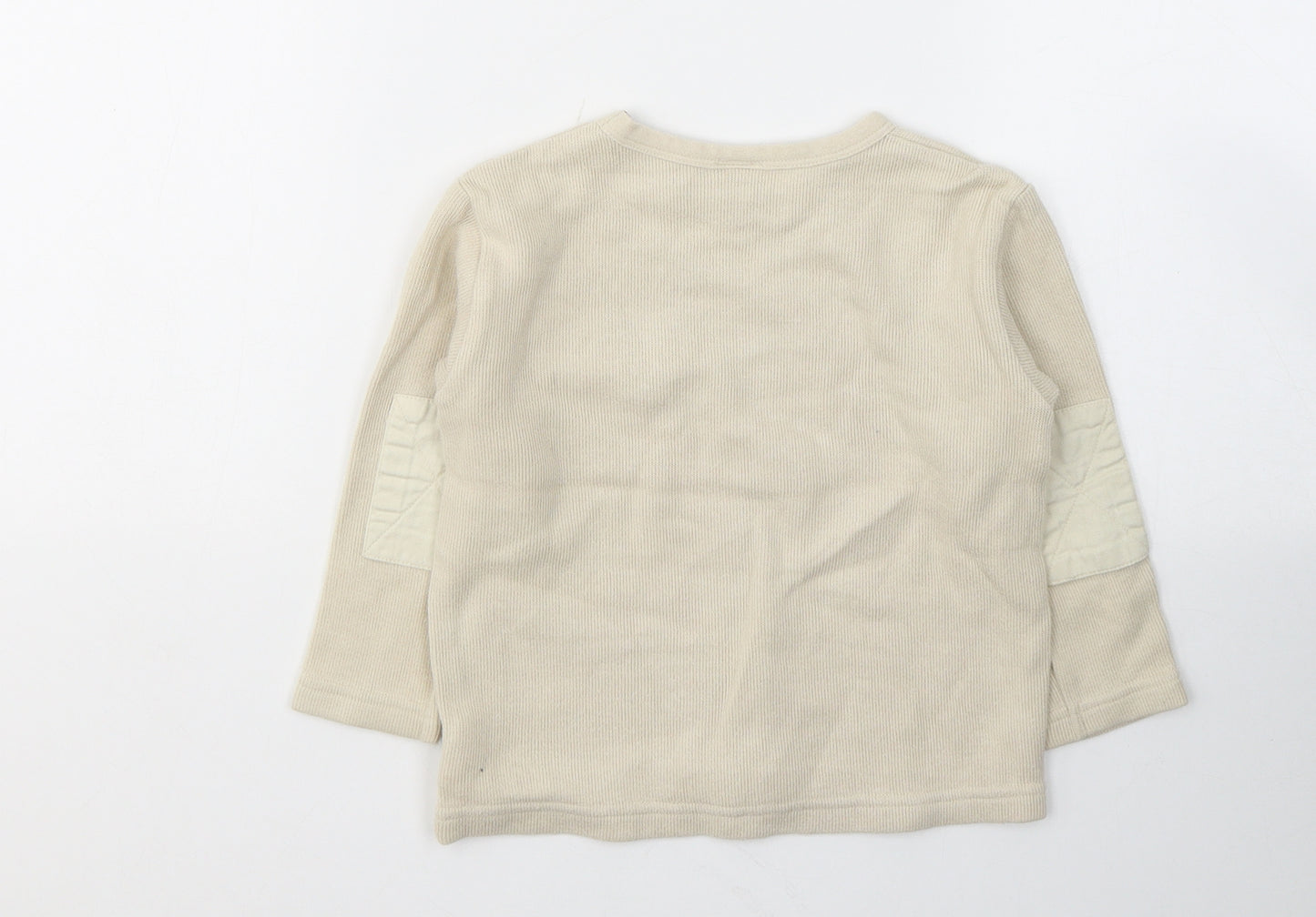 NEXT Boys Beige  Cotton Pullover Casual Size 2-3 Years Round Neck Pullover