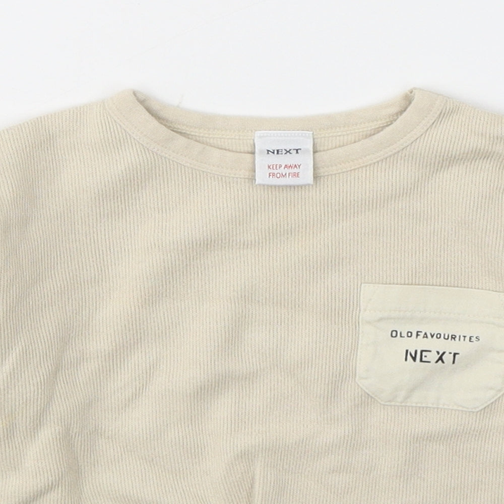 NEXT Boys Beige  Cotton Pullover Casual Size 2-3 Years Round Neck Pullover