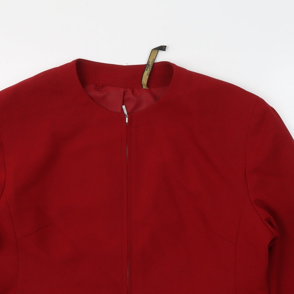 Marks and Spencer Womens Red   Jacket Blazer Size 14  Zip
